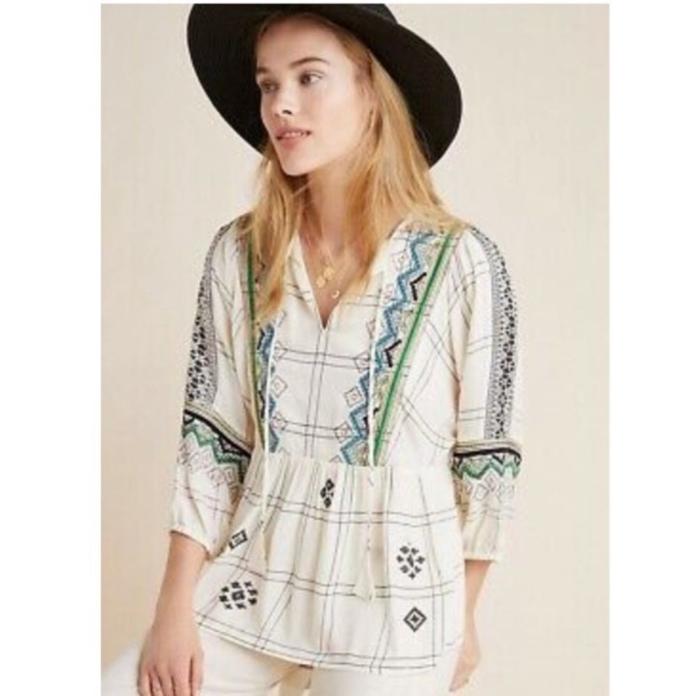 ANTHROPOLOGIE Vineet Bahl Brielle Peasant Top